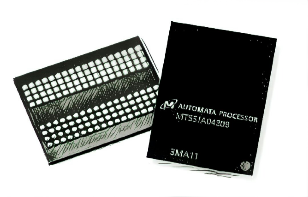 Sketch of two Micron Automata Processor chips