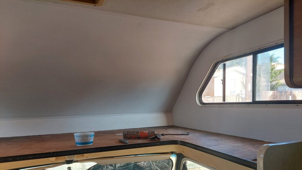 The same cabover interior, rebuilt and paneled